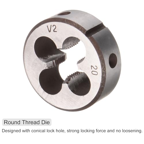 QUARKZMAN 3-teiliges Gewindebohrer- und Schneideisen-Set, 1/2-20 UNF Gewindebohrer & Rundschneideisen, Gewindeschneidwerkzeug-Set für Muttern, Schrauben und Gewindereparatur