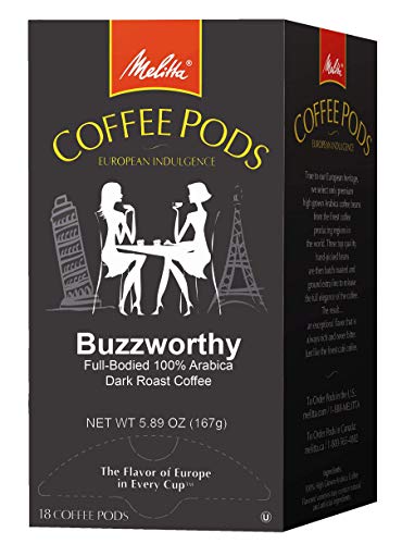 Melitta Coffee Pods for Senseo & Hamilton Beach Pod Brewers, Buzzworthy Dark Roast