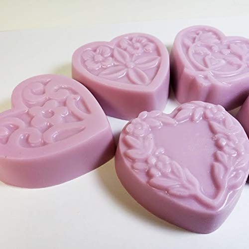 5pc Scented Guest Sized Heart Soaps - Pink Florals Assortment - Choose Your Favorite