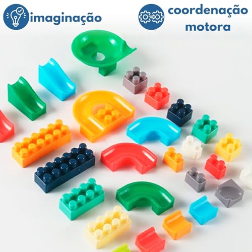 Mesa de Atividades Interativa Educativa Infantil Com Blocos de Montar Coloridos