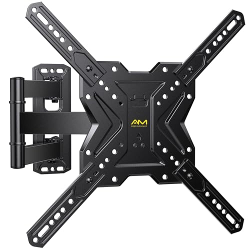 TV Wall Mount for Most 26-60 inch Flat/Curved TVs up to 77lbs, Full Motion Wall Mount TV Braket with Articulating arm Swivel Tilt Extension, Single Stud Corner TV Monitor Mount Max VESA 400x400mm