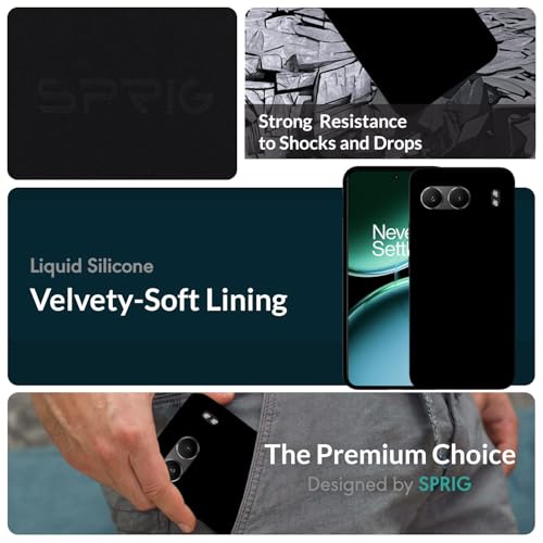 Image of SPRIG Compatible with OnePlus Nord 4 Premium SilkTone Back Cover Drop Tested Shock Proof Mobile Case for Men, Women, Boys and Girls with Camera Protection (Black)
