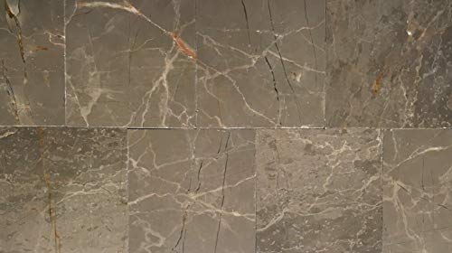 El Greko Maroon 4x4 Brushed Marble Stone Tile Backsplash Wall Kit...