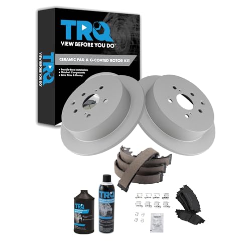 Image of TRQ Rear Brake Pad & Rotor Kit Compatible with 2010-2015 Lexus 2011-2020 Toyota