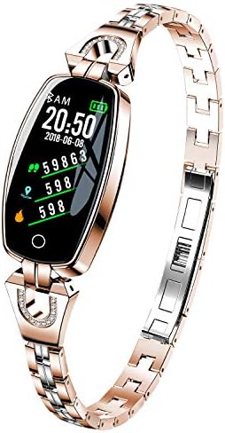 AOCKS H8 Smart Watch Blood Pressure Heart Rate Monitor Sport Waterproof Bracelet New Fitness Tracker (Gold)