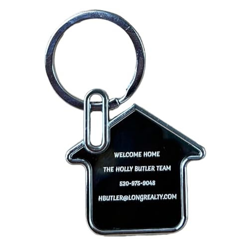 OnePlace Gifts 10 Pack Engraved House-Shaped Metal Key Holder -