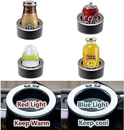 Premium 2-in-1 Car Cup Warmer Cooler Smart Car Cup Mug Holder | Perfect Car Tumbler Holder for Commuter/Road Tripper Present (Black and Silver)
