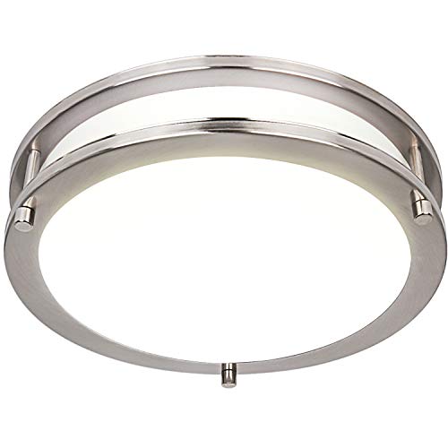 12 Inch Dimmable LED Ceiling Light, 15W [100W Equivalent] 1050lm 4000K BN Finish Saturn Flush mount Ceiling Lamps, ETL Listed for Hallway, Bathroom, Kitchen, Bedroom, Restroom, Walk In Closet