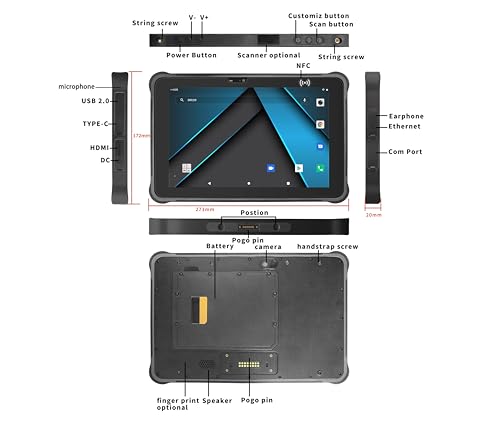 Breloom ST11-A5 wytrzymały tablet Android 11 IP65 wodoodporny tablet 10,1 cala IPS, ośmiordzeniowy procesor 8 GB + 256 GB, 4G LTE/GPS/NFC, podwójne baterie 12000 mAh + 2400 mAh, przemysłowy komputer