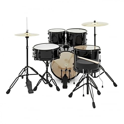 Gear4music Acoustic Drum Kit BDK-18 Jazz for Beginner, Black