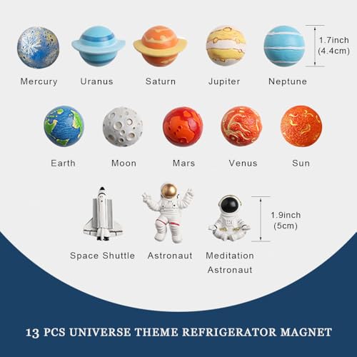 Imanes decorativos rectangular 13 piezas astronautas miniatura 6