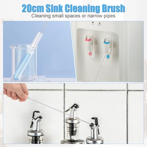 IETWATE 5 Stück Abflussreiniger Spirale, Doppelkopf Rohrreinigungsspirale, Edelstahl Spirale Abfluss Rohrreinigung, Flexible Abflussspirale, für Dusche Küche Stopfenloch Waschbecken