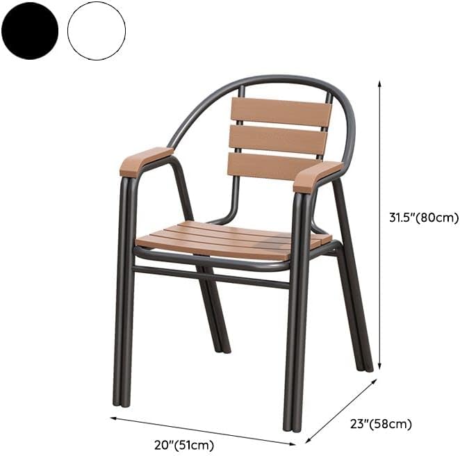 CraftThink Wooden Picnic Table Set Wood Metal Dining Set Perfect for Outdoor Garden Yard Pub Beer Activities Dining Use, Round Table 23.5" L x 23.5" W x 29.5" H with Chairs (3Pcs Set Brown &Black)