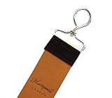 Haryali London Ostrzałka do maszynki do golenia - prawdziwa skóra strop - brązowa prosta ostrzałka do maszynki i ostrzałka do noży z uchwytami - pasta do honowania - Zero Waste Straight Razor Strop -