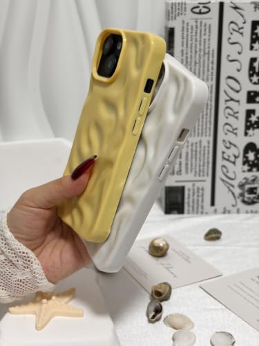 Coque iPhone 15 silicone blanc housse antichoc à texture froissée - 6