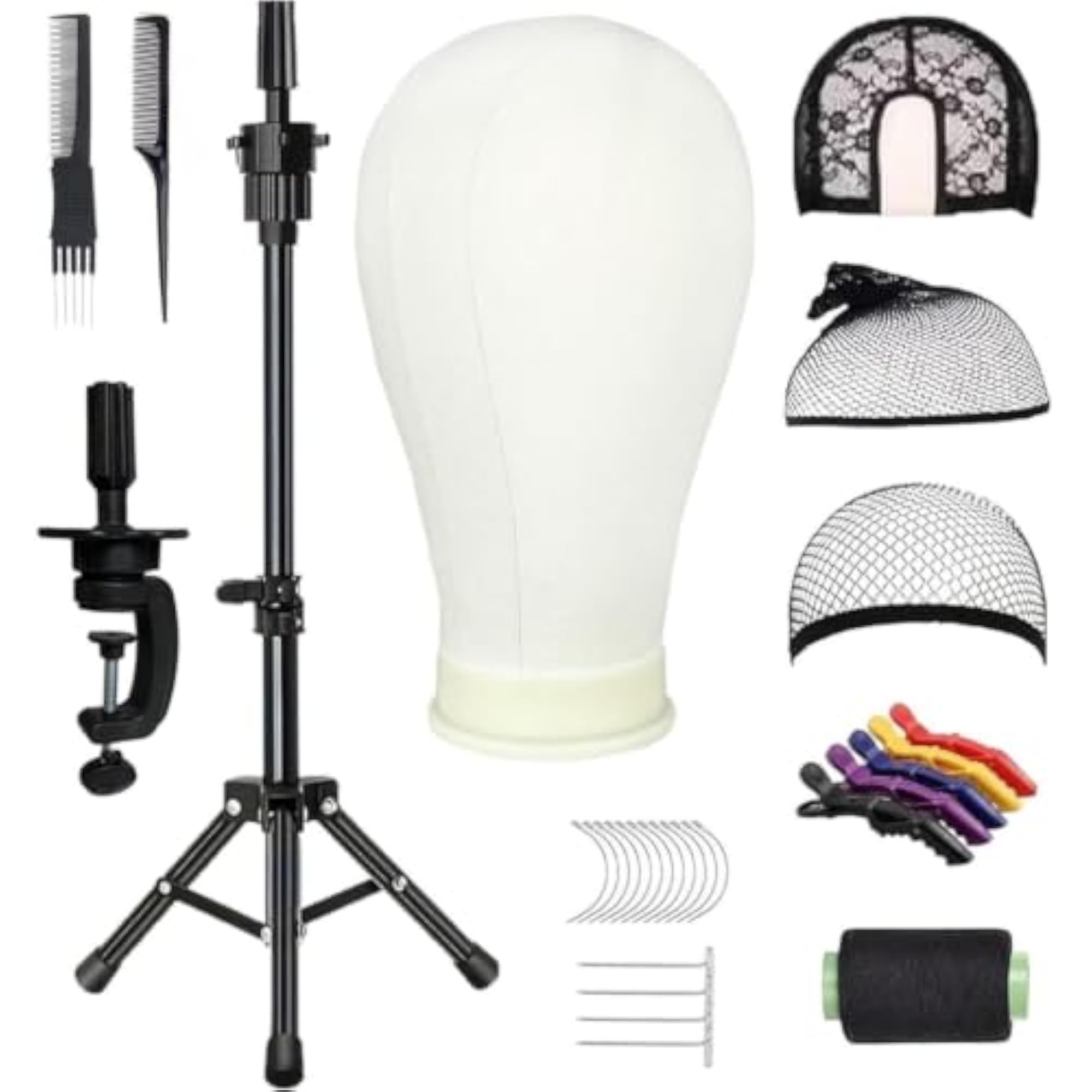 Convenient Hairpiece Head Stand Kit, Floor-Standing