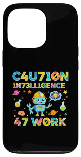 Caution Intelligence At Work Leetspeak �Q�[�}�[ �ʔ����f�U�C�� �X�}�z�P�[�X iPhone 13 Pro �p
