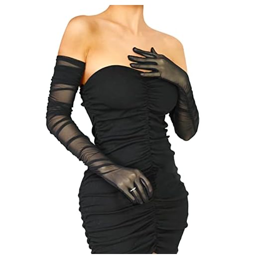 XXDingbs Women's Sexy Sheer Gloves 2023 Mesh Tulle Super Long Gloves Opera Halloween Costume Party Dance Gloves Black