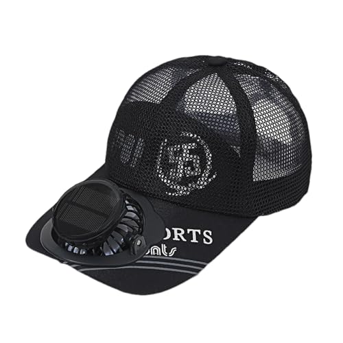 Sombrero con Ventilador Solar -Sombrero De Ventilador Solar | Sombrero De Visera con Ventilador | Gorra De Camionero De Béisbol Ajustable, Gorra De Ventilador con Carga Solar/USB, Batería De 1000 MAh