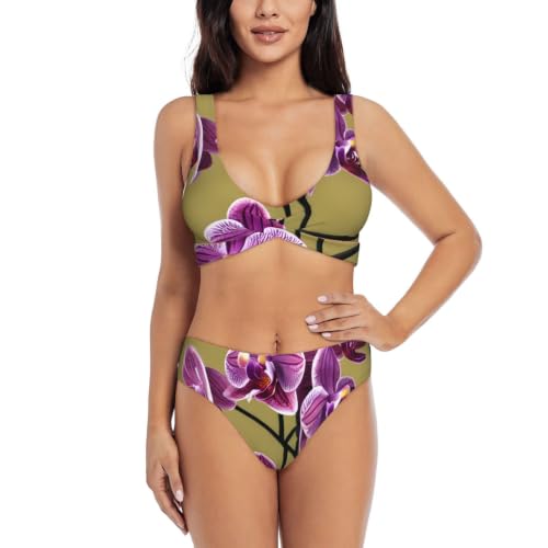 Bikini croisé avec push-up amovible et triangle réglable pour femme