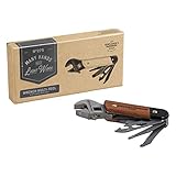 Gentlemen's Hardware 9-in-1 Wrench Multi-Tool with Wood Handles & Titanium Coated Stainless Steel Tools