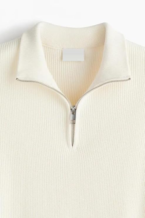 Image of Solid Half Zipper Long Sleeve Winter Wear Pull On Sweatshirt for Mens