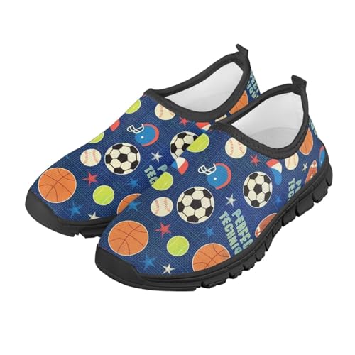 Kids Tennis Shoes for Boys Breathable Mesh Walking Shoes Lightweight Slip on Tennis Shoes School Athletic Shoe