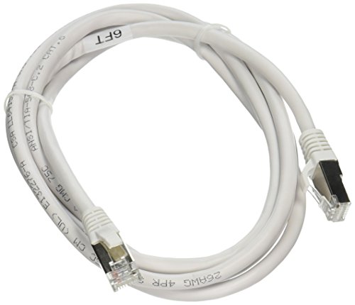 C2G 00919 Cat6 Cable - Snagless Shielded Ethernet Network Patch Cable, White (6 Feet, 1.82 Meters)