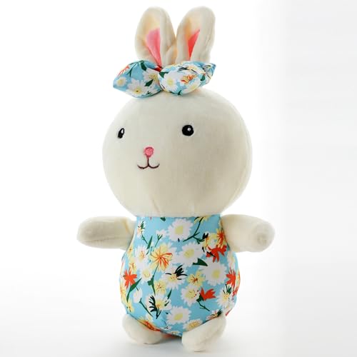 Image of Beige Bow Bunny Ultra-Soft Plush Toy 28CM for Kids | Cute Stuffed Bunny Soft Toy | Hug-Friendly Plush Rabbit for Babies Toddlers & Children | Soft Fabric | Safe Lightweight Washable