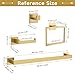 10-Piece Bathroom Hardware Accessories Set-Brushed Gold Towel Bar, Holder & Racks-SUS304 Stainless Steel-Wall Mounted,23.6-Inch