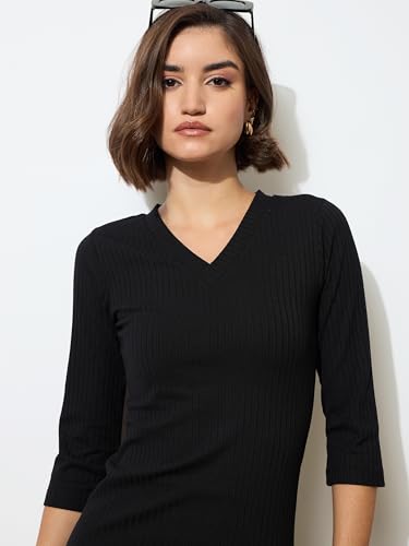 Image of barcino Women's Cotton Blend Midi Bodycon Dress