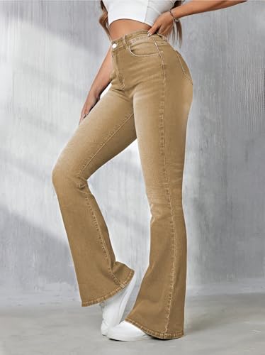 Image of Ben Martin Women's High Waist Jeans || Flared Bell Bottom Bootcut Pants || Wide Leg Stretch Denim - Perfect for Travel, Party & Everyday Use Sizes 26 to 40 (0)