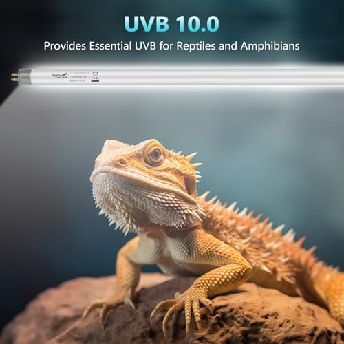 Image of 2-Pack UVB Reptile Light 10.0 Bulb 39W T5 Fluorescent Desert Lamp UVA for Bearded Dragon Tortoise Reptile & Amphibian
