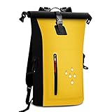 [素直な虹] 防水 リュック バッグ リュックサック 大容量 25L スマホ用 防水ケース付き 登山 釣り サイクリング 海水浴 旅行 バッグ ザック バイク バックパック (イエロー)