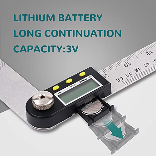 Delgada Digital Angle Ruler And Stainless Steel Digital Angle Finder Or Digital Protractor With Zeroing And Locking Function Battery Included 20Inches/500Mm #TOP4