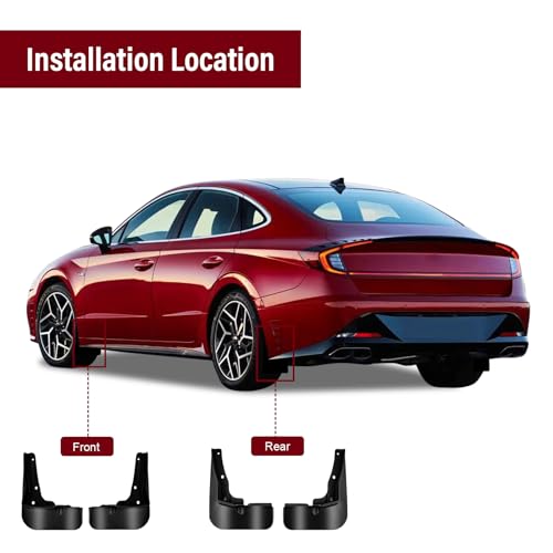 Image of Mud Flaps Kit for 2024 Hyundai Sonata Mud Splash Guard Fender Front and Rear 4-PC Set by TOPGRIL