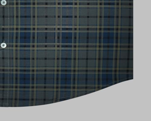 Image of GHPC 100% Cotton Plaid Checks Full Sleeves Regular Fit Formal Shirt for Men