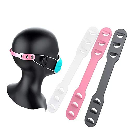 10 pcs Black or White Adjustable Mask Extender Ear Protector Face Mask Strap String Holder Ear Strap String Tie Extension Ear Anti-Tightening Decompression Holder Hook Buckle (Black - EP002)
