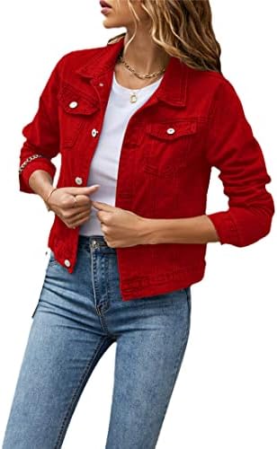 chamarra de mezclilla roja mujer