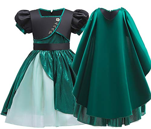 IWFREE Disfraz de Princesa Elsa 2 Niñas Anna Disfraz Reino de Hielo Vestido de Carnaval Fiesta Halloween Cosplay Navidad Costume + Accesorio 2-14 Años Cover
