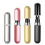 AMMAX Portable Mini Refillable Perfume Empty Spray Bottle, TSA Carry On Approved Travel Accessories Atomizer Pump Case for Perfume Liquids 4Pcs (5ml)