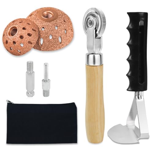 Image of Tire Patch Repair Tools Tire Patch Kit, Tire Repair 42mm 55mm Tungsten Steel Buffing Wheels with Tire Patch Roller Tire Inner Liner Scraper for Car Truck Motorcycle Bike