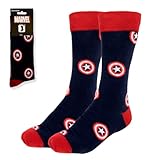 CERDÁ LIFE'S LITTLE MOMENTS Calcetines Marvel diseño Capitán América 38-45 Cómodos y Suaves - Calcetines con Estilo Único y Licencia Oficial