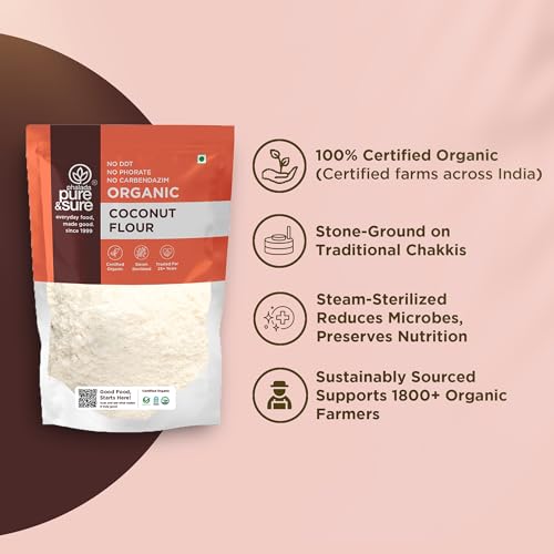 Image of Phalada Pure & Sure Organic Coconut Flour 350 Gm | 100% Natural Nariyal | Plant Based Food | Low Carb Nariyal| Make Coconut Milk, Breads, Cakes And Cookies | Keto Friendly Flour