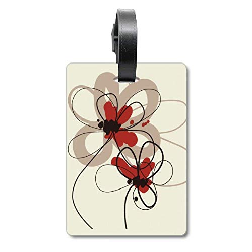 Étiquette valise voyage coquelicots porte-nom bagage cabine et soute
