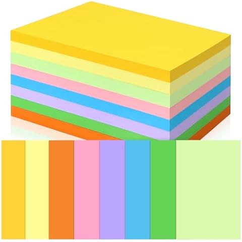 Tecmisse Blank Note Cards, 4 x 6 Inches, 320 PCS Colorful Index Card Stock Flash Card for Greeting Cards, Study Cards, Scrapbooking, DIY Projects Cover