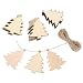 Sumind 30 Pieces Wood Christmas Tree Blanks Wooden Tree Embellishments with 10 Meters Natural Twine for Holiday Party Decoration