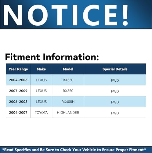 Image of Detroit Axle - FWD Rear 2pc Wheel Bearing Hubs for Toyota Highlander