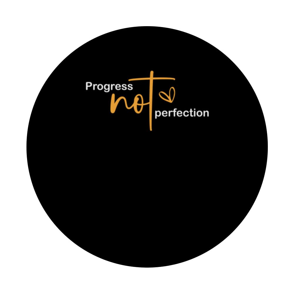 Progress Not Perfection Self Love Self Improvement PopSockets Swappable PopGrip, Black - Image 3