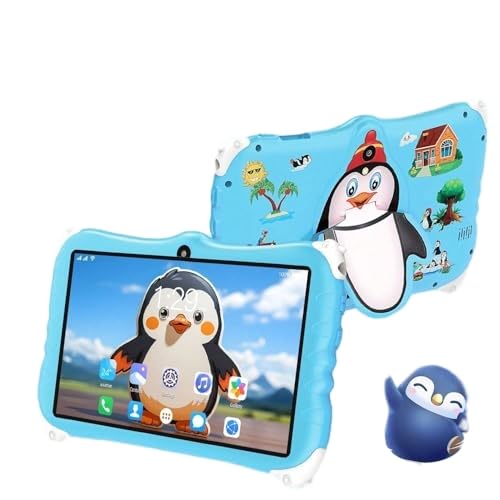 キッズタブレットペンギン7.1インチAndroidタブレット実RAM 4GB + ROM 32GB、1280x800pxHDタッチスクリーン、4000mAhリチウムイオンバッテリー、802.11n Wi-Fi、2MP+5MPデュアルカメラ、Type-C充電